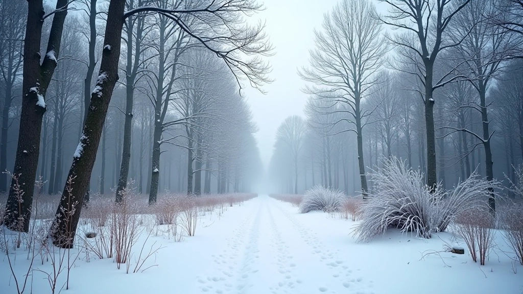 Sniegotā meža vistavieta — sals uz kokiem, putni sniegā un skaņa sniegā